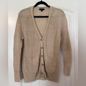Tan J. Crew Button-Up Cardigan